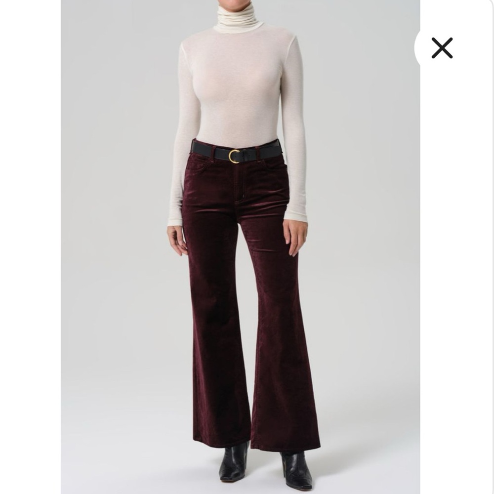 NWT Citizens of Humanity Burgundy Velvet Wide Leg Pants